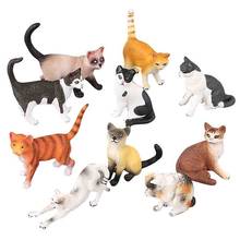 Farm Simulação mini Gato modelo animal pequeno de plástico figuras de decoração para casa acessórios de Decoração de Presente Para Crianças brinquedo estatueta estátua 2024 - compre barato
