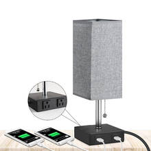 Abajur de cabeceira com tomada dupla usb, luminária de mesa para decoração de quarto, mesa vintage, decoração moderna de cama, sala de estar