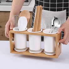 045-функциональные бамбуковые керамические палочки для сушки и вентиляции, клетка для еды, домашние палочки для еды пробирка, простой стойка для палочек для еды 2024 - купить недорого