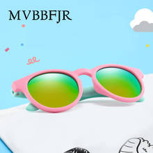 MVBBFJR, новые детские солнцезащитные очки из силикагеля, поляризованные небьющиеся очки для мальчиков и девочек, овальные зеркальные солнцезащитные очки в стиле ретро, UV400 2024 - купить недорого