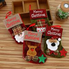 Чулки на Рождество, носки с Санта-Клаусом, подарочные пакеты для конфет, украшения для рождественской елки для дома, украшения на Рождество, Рождество 2021 2024 - купить недорого