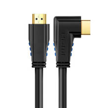 Cabo hdmi 2.0 de ângulo reto, cabo hdmi 4k 60hz hdcp 2.2 para ps4 pro, apple tv, projetores, hdmi extensor hdtv 2024 - compre barato