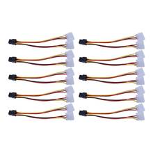 2021 New 10Pcs/Set Dual Molex 4-Pin To One PCI-E 6-Pin Power Connector Y Adapter Cable 2024 - buy cheap