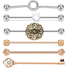 Piercing de bola Industrial de 14G para mujer y hombre, joyería de acero quirúrgico con 6 estilos de hélice para cartílago, joyería corporal, 38mm 2024 - compra barato