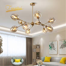 Modern Led Chandeliers Metal Molecular Lamp Home Decor Glass Lamp Living Room Hanging Lamp Bedroom Indoor Chandelier Lighting 2024 - buy cheap
