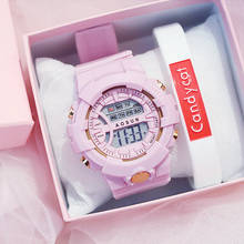 Pink Cute Womens Watch Minimalist Led Sport Digital Watch Bracelet Gift Box Set Luxury Brand Silicone Strap Ladies Watches femme 2024 - buy cheap