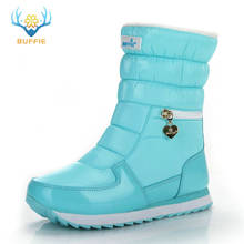 Небесно-голубые женские ботинки, теплая обувь, водонепроницаемый светильник, яркий цвет, дорогой вид, бесплатная доставка, женские ботинки размера плюс 2024 - купить недорого