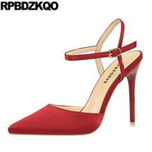 Wine Red Ultra Pumps Scarpin Cheap Satin 2021 Stiletto Thin Ladies High Heels Shoes Extreme China Super Slingback Pointed Toe 2024 - buy cheap