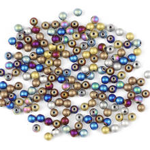 Cuentas redondas de hematita para pulseras, accesorios de joyería de oro mate, verde, morado, azul, 4mm, 100 Uds piedra 2024 - compra barato