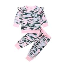 Conjunto de ropa de otoño para niñas pequeñas, chándal de camisetas de camuflaje + Pantalones de Leggings, de 0 a 3 años 2024 - compra barato