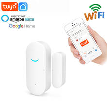 Tuya-Sensor de puerta con WiFi, detectores abiertos y cerrados, sistema de alarma de seguridad con notificación por aplicación 2024 - compra barato