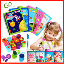 1Set Montessori Coloring Book Doodle & Magic Pen Painting Drawing Board Kids Stamps Toys Water Drawing Book Birthday Gift ZXH 2024 - buy cheap