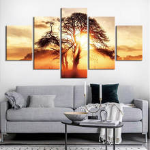 Canvas Painting Sunset Tree Landscape Poster Home Decor Wall Art Posters And Prints Decorative Picture 2024 - buy cheap