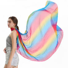 2020 Women Rainbow Gradient Color Chiffon Scarf Summer Beach Sunscreen Shawl Scarves For Female Designer Elegant Big Thin Wraps 2024 - buy cheap