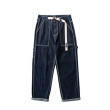 Новые модные Свободные мешковатые джинсы, Мужские повседневные джинсовые брюки, прямые брюки-карго, уличная одежда, ковбойская мужская одежда 2024 - купить недорого