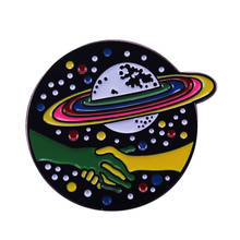 Alien Shaking Human Hand United Universe Lapel Pin Space Lovers Aesthetics Decor 2024 - buy cheap