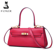 FOXER Brand 2021 Women Baguette Bag Cow Leather Lady Mini Tote Street Fashion Shoulder Handle Bag Designer Female Crossbody Bags 2024 - buy cheap