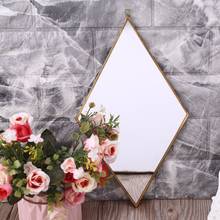 Rhombus Wall Hanging Mirror Gold Dressing Table Makeup Mirrors Bedroom Decor QX2E 2024 - buy cheap