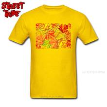 Осенняя мужская футболка с принтом, Повседневная футболка с кленовыми листьями, летняя желтая футболка, подарок для отца, хлопковые футболки, Бесплатная доставка 2024 - купить недорого