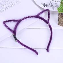 1Pc Women Girls LED Flashing Cute Pointed Cat Ears Hair Hoop Glowing String Lights Plush Cloth Wrapped Headband Party Supplies 2024 - buy cheap