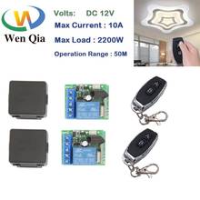 Wenqia Universal Remote Control DC 12V 10A 1CH 2 gangs rf 433 Receiver and Transmitter for Garage/Light/Electric curtain Switch 2024 - buy cheap