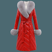 Chaqueta de piel auténtica para mujer, abrigos largos cálidos de plumón de pato, piel de zorro Natural, LX2170, invierno, 2020 2024 - compra barato