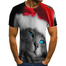 Moda 2020 nova camiseta masculina/feminina 3d impressão dois gatos manga curta verão t camisa superior masculino XXXs-6XL 2024 - compre barato