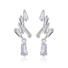 LUOTEEMI-Pendientes de tuerca de diseño para Mujer, joyería de moda para Mujer, aretes de cristal de CZ pequeños brillantes para boda, regalo de Navidad 2024 - compra barato