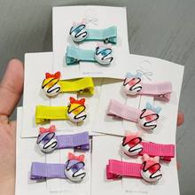 2Pcs/Set Girls Colorful Donuts Bow Hair Clips Kids Lovely Hairpins Headband Barrettes Kids Fashion Hair Accessories Gift 2024 - buy cheap