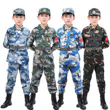 Камуфляжные военные костюмы для детей, тактическая Боевая форма, комплект из куртки и штанов, летний тренировочный костюм для кемпинга, охоты, армейский костюм, 4 шт. 2024 - купить недорого