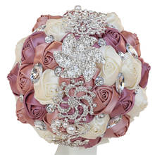 WifeLai-A 18CM Nude Blush Pink Multicolor Match Rhinestone European Luxury Bridal Bouquet Wedding Supplies.W228 2024 - buy cheap