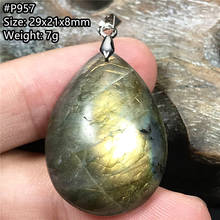 Top Natural Yellow Blue Labradorite Pendant For Women Lady Men Healing Gift Crystal Beads Silver Stone Gemstone Jewelry AAAAA 2024 - buy cheap