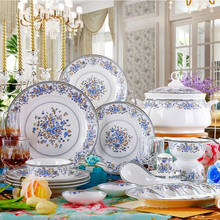 Jingdezhen-Juego de vajilla de porcelana de hueso, vajilla de fabricante, vajilla de regalo, vajilla de hotel, cuenco, juego de platos, 56 piezas 2024 - compra barato