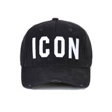Gorra de béisbol de algodón ajustable para hombre y mujer, sombrero de marca italiana con letras, color negro, dsq, novedad de 2021 2024 - compra barato