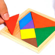 Quebra-cabeças de madeira para crianças, tangram, brinquedo educacional para estimular o cérebro, 11.3*11.3cm, novo 2024 - compre barato
