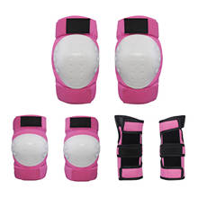 Juego de rodilleras y coderas para niños y adultos, protectores de muñeca, equipo de protección, deporte de seguridad, patinaje sobre ruedas, color rosa, 6 unids/set 2024 - compra barato