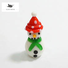 New Mini Handmade Glass Christmas Snowman Craft Figurine Ornaments Cute Xmas Gifts For Kids Home Table Decor Charms Accessories 2024 - buy cheap
