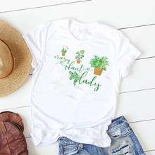 Женская футболка с коротким рукавом, летняя женская футболка с принтом Crazy Plant, топ с графическим принтом, 2019 2024 - купить недорого