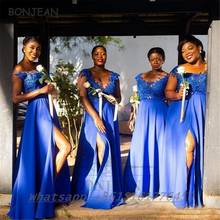 Vestido de dama de honor africano para mujer, vestido de dama de honor africano de gasa con corte en A, longitud hasta el suelo, talla grande para boda, 2021 2024 - compra barato