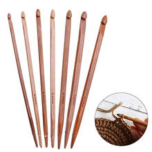 Nonvor 7pcs/Set 4-7mm Carbonized Bamboo Crochet Hook Knitting Needles Accessories DIY Sweater Knitting Tools 2024 - buy cheap