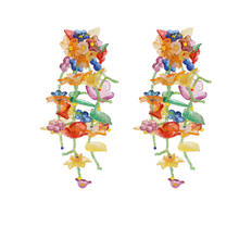 FASHIONSNOOPS za 2020 Long Drop Earrings For Women Vintage Colorful Elegant Flower Earrings Statement Jewelry 2024 - buy cheap