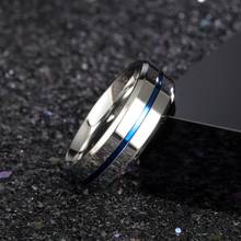 Fine Jewelry Titanium Steel Rings for Men 8mm Silver Color Simple Blue Mixed Batch Factory Price Wholesale 2024 - buy cheap