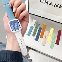 Case+Strap For Apple Watch band 44mm 40mm 38mm 42mm Silicone smartwatch watchband correa bracelet iWatch series 3 4 5 6 se band 2024 - купить недорого