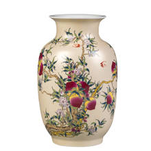 Gold antique vase porcelain Chinese style household living room wine cabinet Jingdezhen antique decoration handicraft vase 2024 - buy cheap