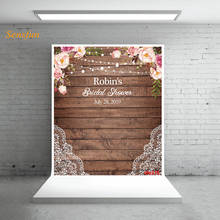 Levoo-moldura de flores para chá de noiva, fundo personalizado, renda, fotografia, adereços para estúdio, fotochamada, vinil 2024 - compre barato