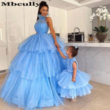 Mbcullyd-Vestidos De Noche De tul para mujer, Vestido largo Formal De fiesta De graduación, azul claro, escalonado, 2020 2024 - compra barato