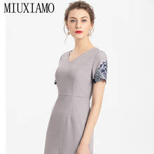MIUXIMAO 2020 Summer Dress Runway Design Casual Dress Women Flower Embroidery Elegant Slim Vintage Dress Women Vestidos 2024 - buy cheap