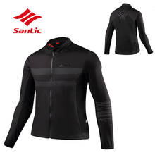 Santic велосипедная уличная спортивная куртка, зимняя мужская теплая флисовая куртка для горного велосипеда, велосипедная куртка, ветровка, куртка, одежда 2024 - купить недорого