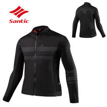 Santic-Chaqueta térmica de lana para hombre, abrigo de viento para bicicleta de montaña, para deportes al aire libre, Invierno 2024 - compra barato