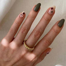 2020 nova cor de ouro do vintage chunky anéis para as mulheres moda geométrica torcido redondo metal dedo anéis feminino minimalista jóias 2024 - compre barato
